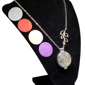 Silver tone Aromatherapy Diffuser Necklace